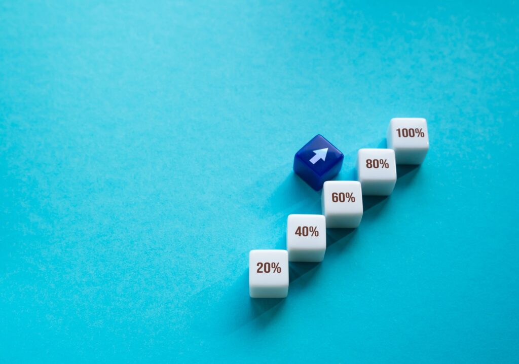 Moving up the percentage progress bar